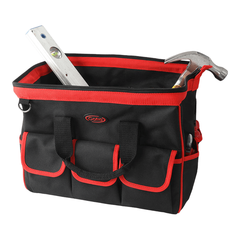 14' 20POCKETS LARGE MOUTH TOOLBAG GARDEN TOOL BAG WITH SHOULDER STRIP JKB-222B-14