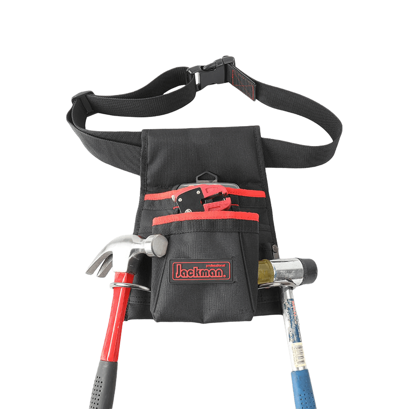 8 HOLDERS/POCKETS TOOLS POUCH WITH DOUBLE STEEL HAMMER HOLDER JKB-3236 