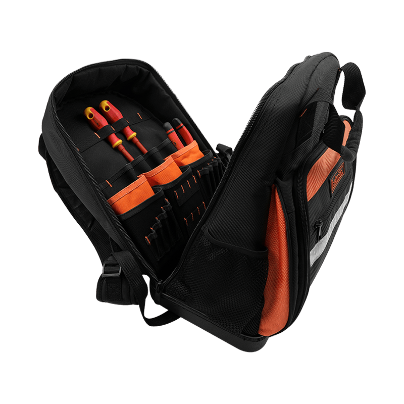 Hard bottom engineering backpack with broad reflect strip JKB-63818