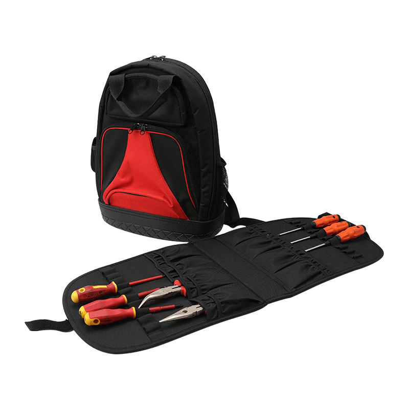 TOOL BACKPACK WITH HEAVY DUTY HARD BOTTOM AND  REMOVABLE INTERIOR TOOL PALLETE JKB-64115 