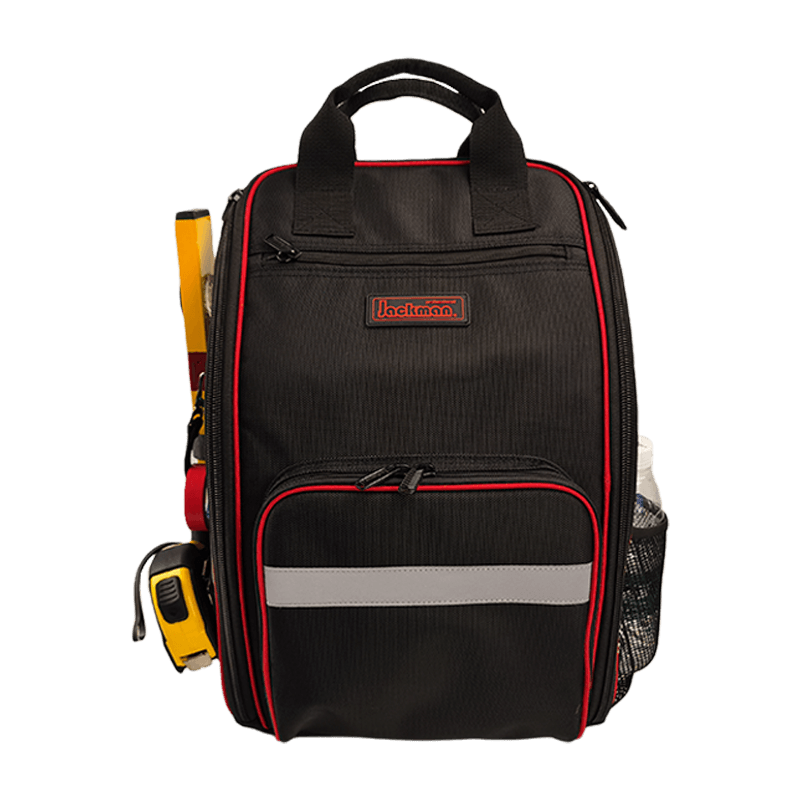 Wide zipper open tool backpack with reflect strip JKB-65820