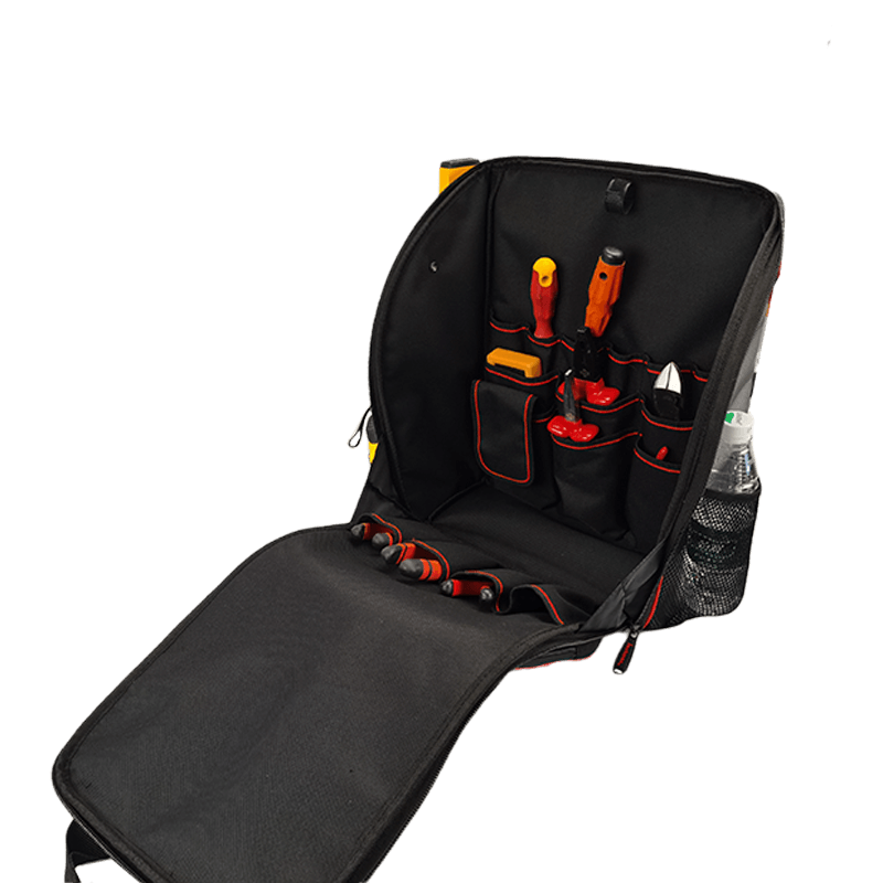 Wide zipper open tool backpack with reflect strip JKB-65820