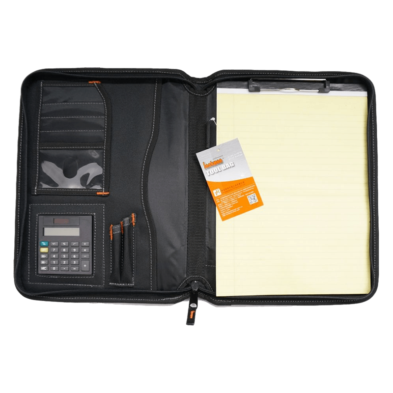 Engineer briefcase with documents clip and solar calculator JKB-82015
