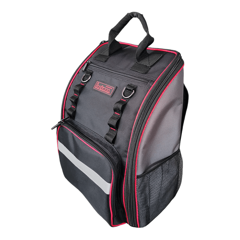 Wide zipper open tool backpack with reflect strip JKB-65820