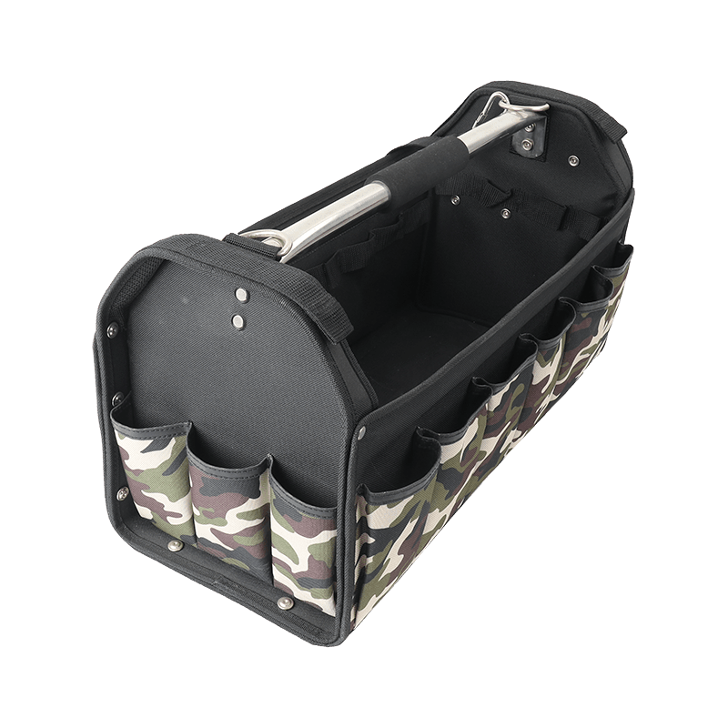 20'44-purpose open tool tote camo  with SS tube handle JKB-24317A-CA