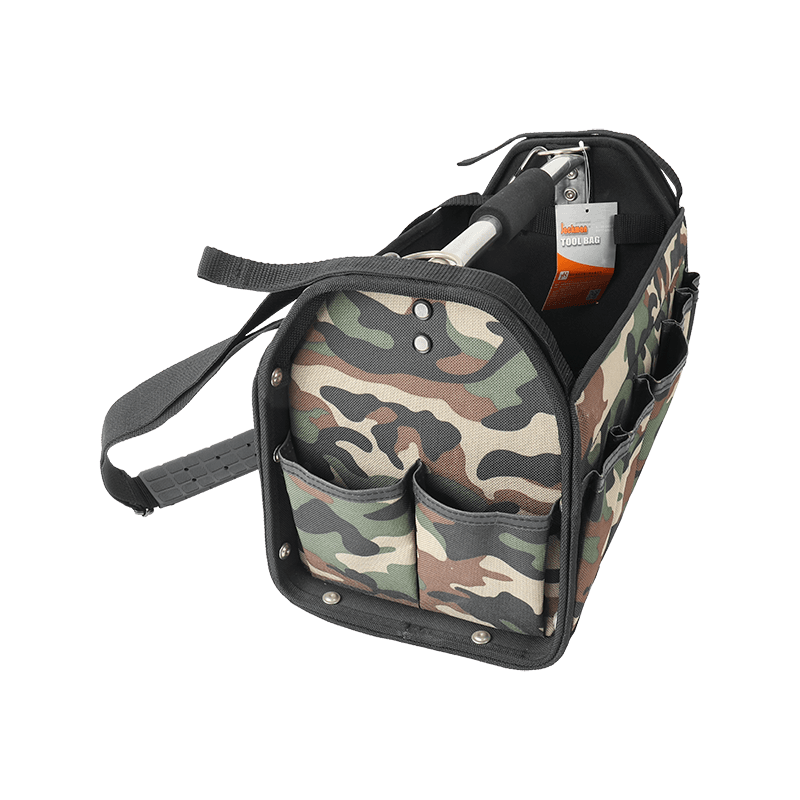 17'36-purpose open tool tote camo  with SS tube handle JKB-24317B-CA