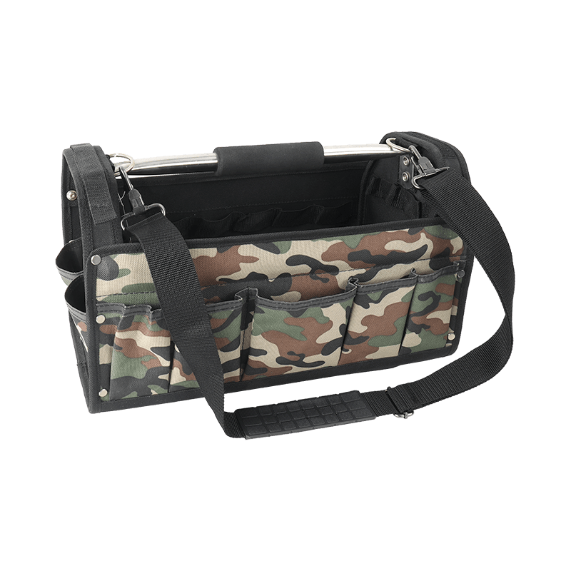 17'36-purpose open tool tote camo  with SS tube handle JKB-24317B-CA