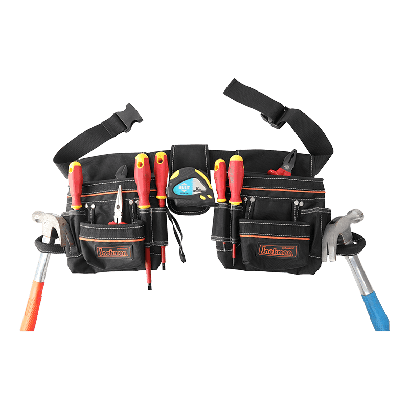 DOUBLE POUCHES TOOL BELT BLACK/ORANGE AND REFLECT STRIP,MADE OF 1680D POLYESTER  JKB-00217