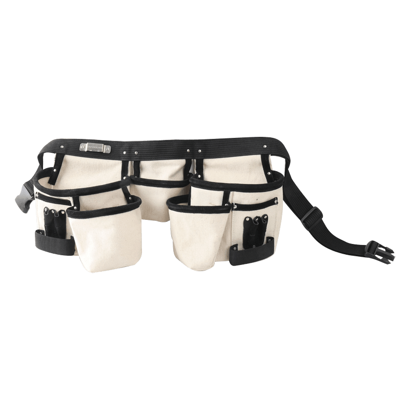 HEAVY DUTY  CANVAS 3 WAIST TOOL BELT POUCHES WITH 2 HAMMER LOOPS JKB-326513