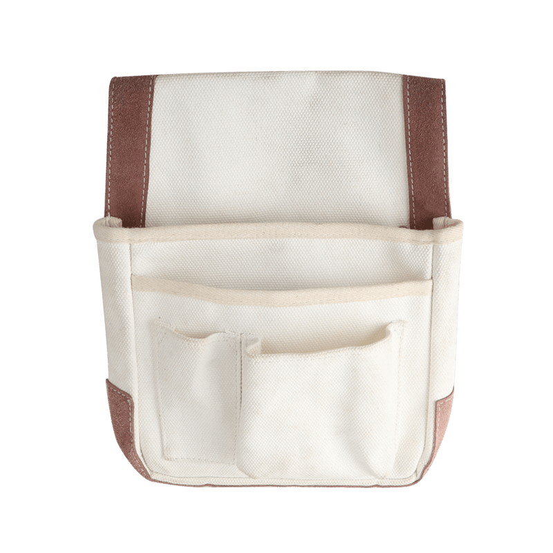 WHITE CANVAS FOUR POCKETS MULTI-PURPOSE SINGLE WAIST POUCH JKB-429C13