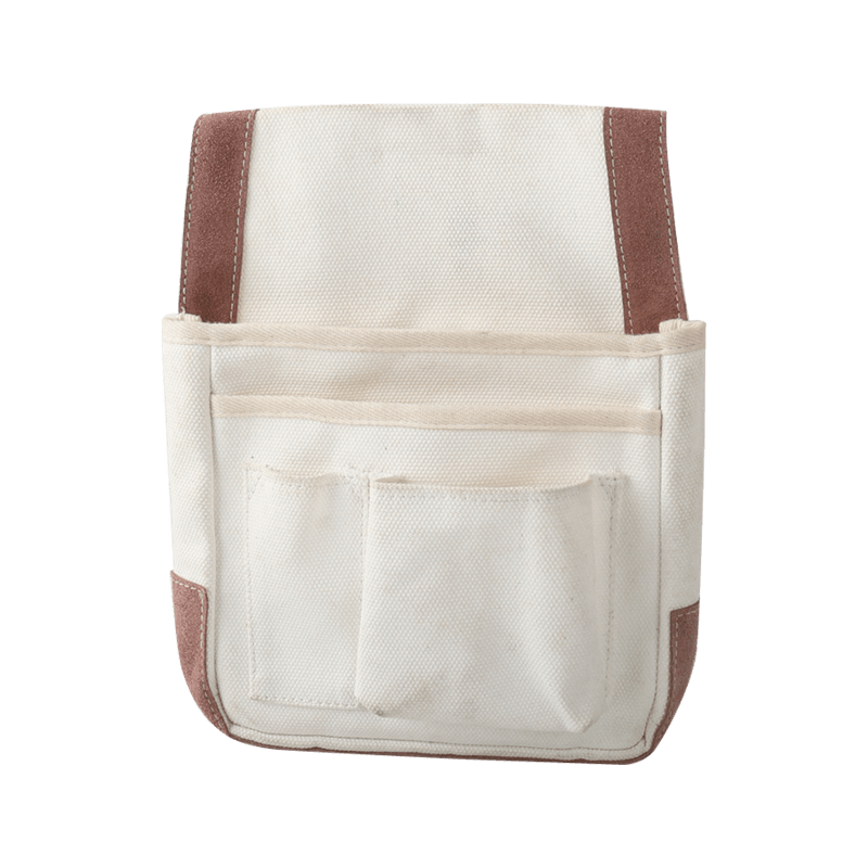 WHITE CANVAS FOUR POCKETS MULTI-PURPOSE SINGLE WAIST POUCH JKB-429C13