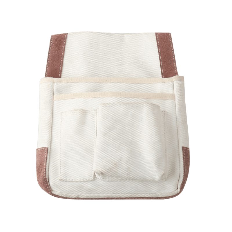 WHITE CANVAS FOUR POCKETS MULTI-PURPOSE SINGLE WAIST POUCH JKB-429C13